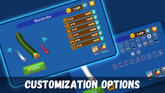 customization options in worms zone