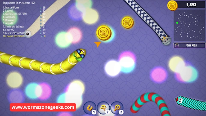 map awareness in worms zone